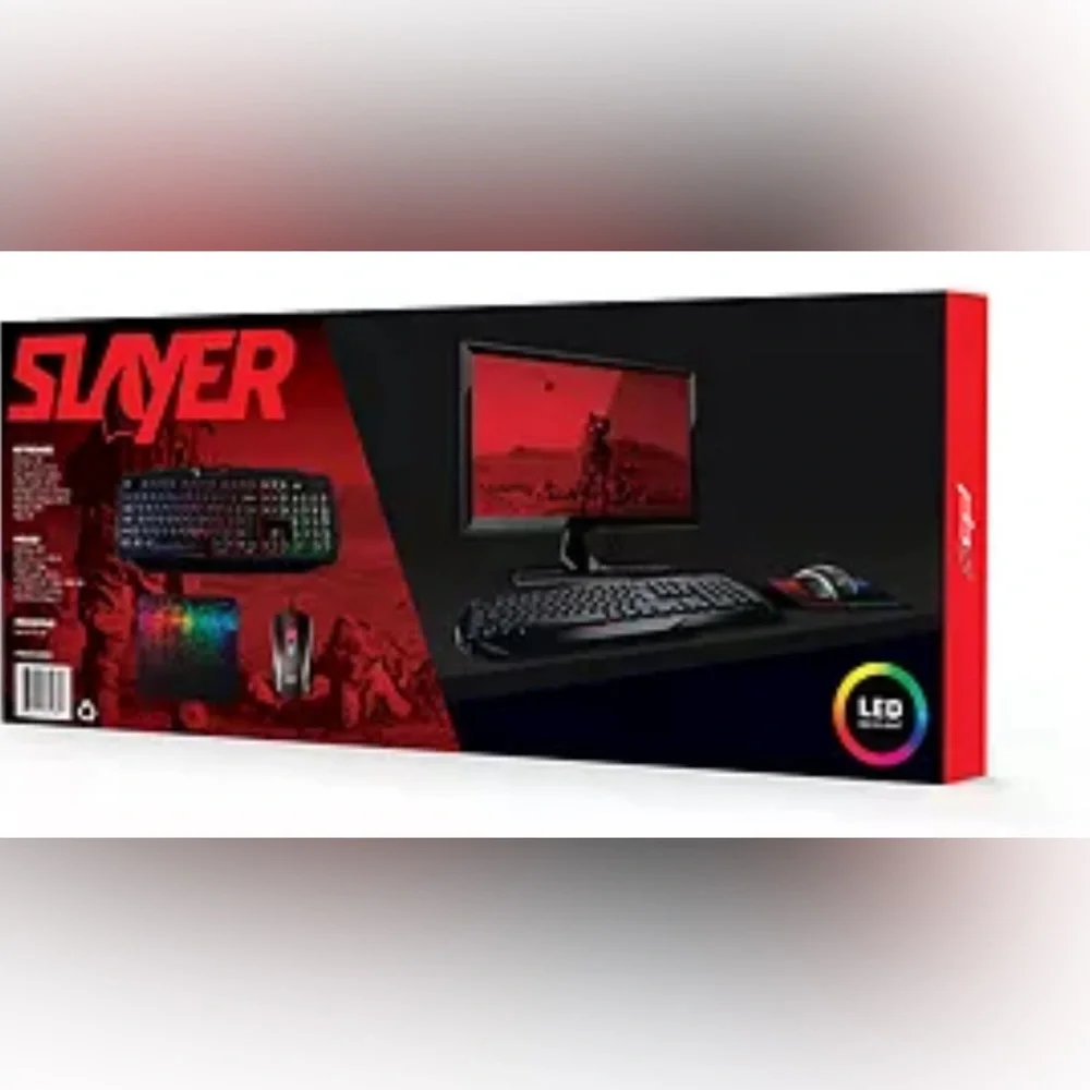 PBX Slayer 3-in-1 Gaming Kit Backlit Keyboard, LED Gaming Mouse, Spectrum pad